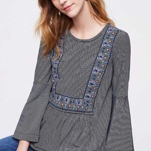 LOFT embroidered peasant blouse